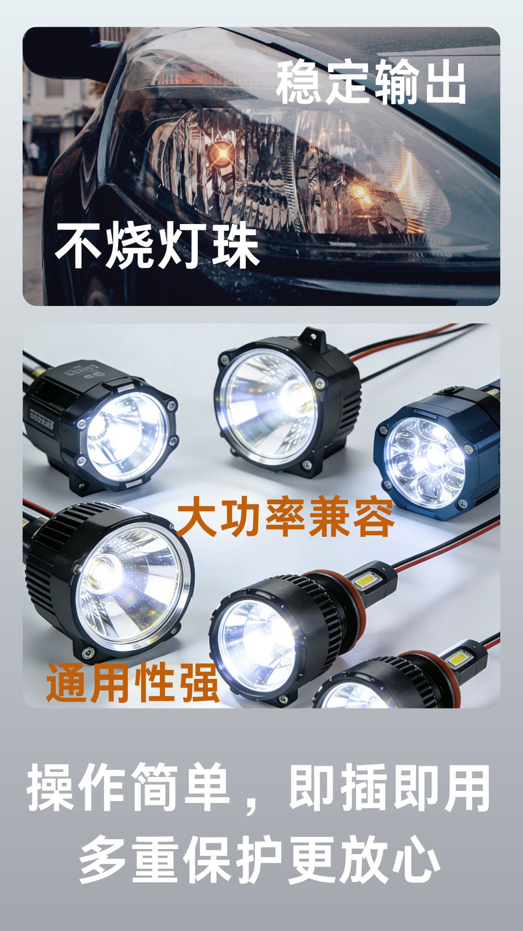 Jonood Car Light Modification Led Light Modification Tools and Accessories Voltage and Power Tester Modified Fog Light Wiring Kit