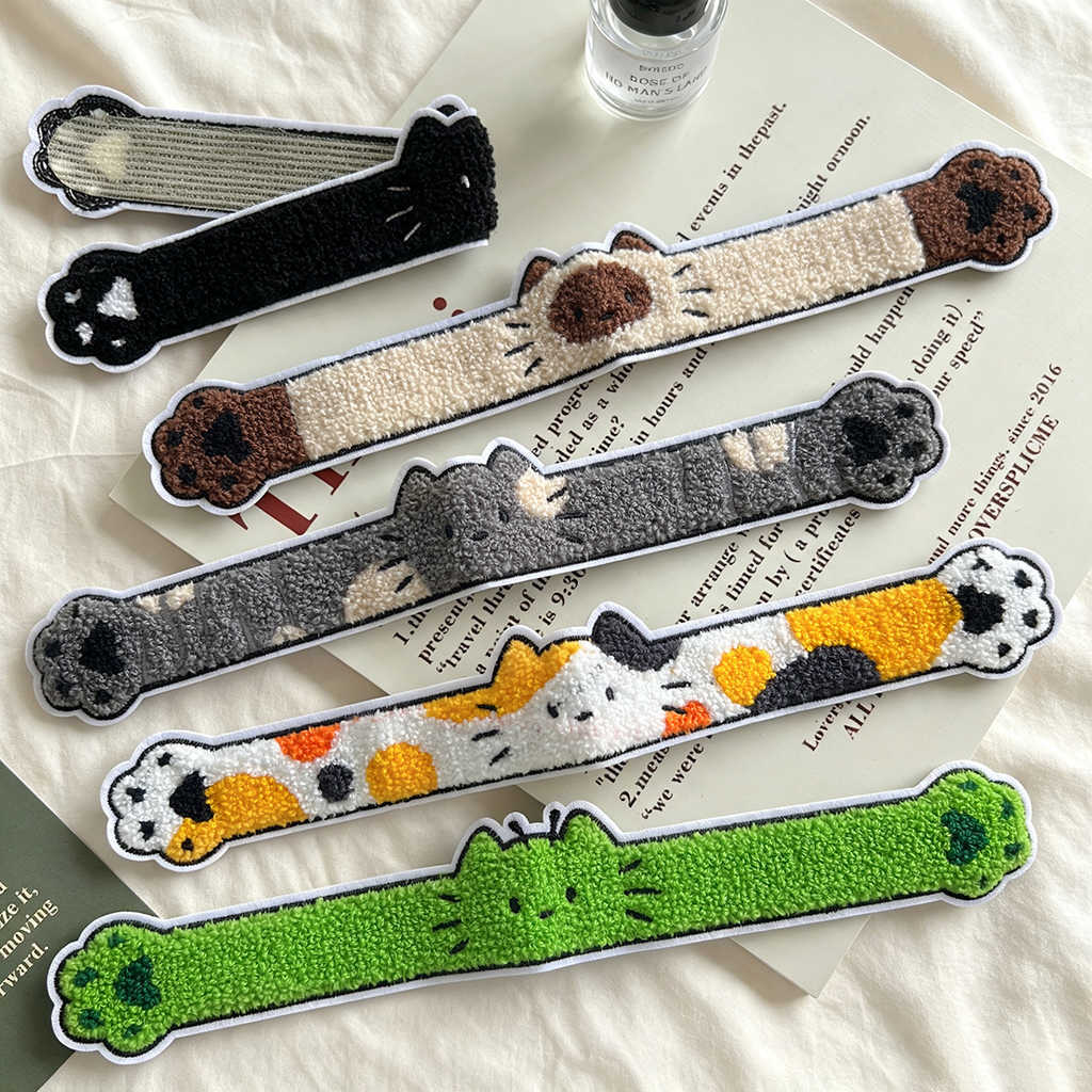 Soft and cute long animal velcro hair clip, adorable plush non-tightening hairband, cartoon-style, girly, for washing face and as a bangs clip