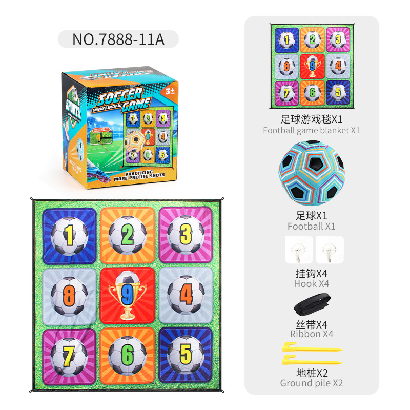 Juego de juegos de fútbol para niños, blanco de nueve cuadrados, manta de juego de rugby, deportes de ocio, juguetes de interior y exterior