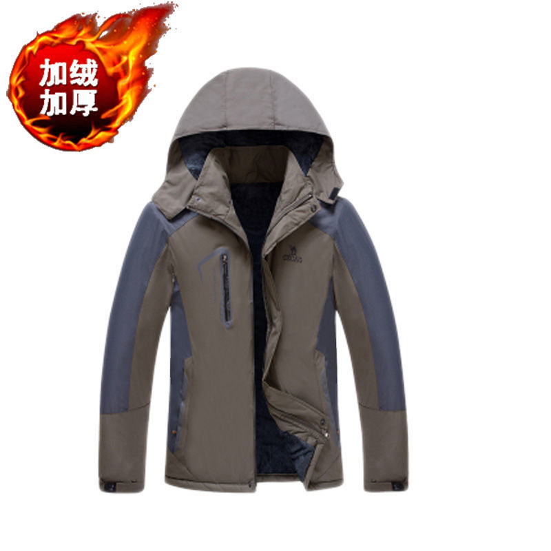 Ropa de asalto al aire libre para hombres con terciopelo grueso invierno abrigo de algodón impermeable a prueba de viento ventilable chaqueta de algodón de montaña de gran tamaño