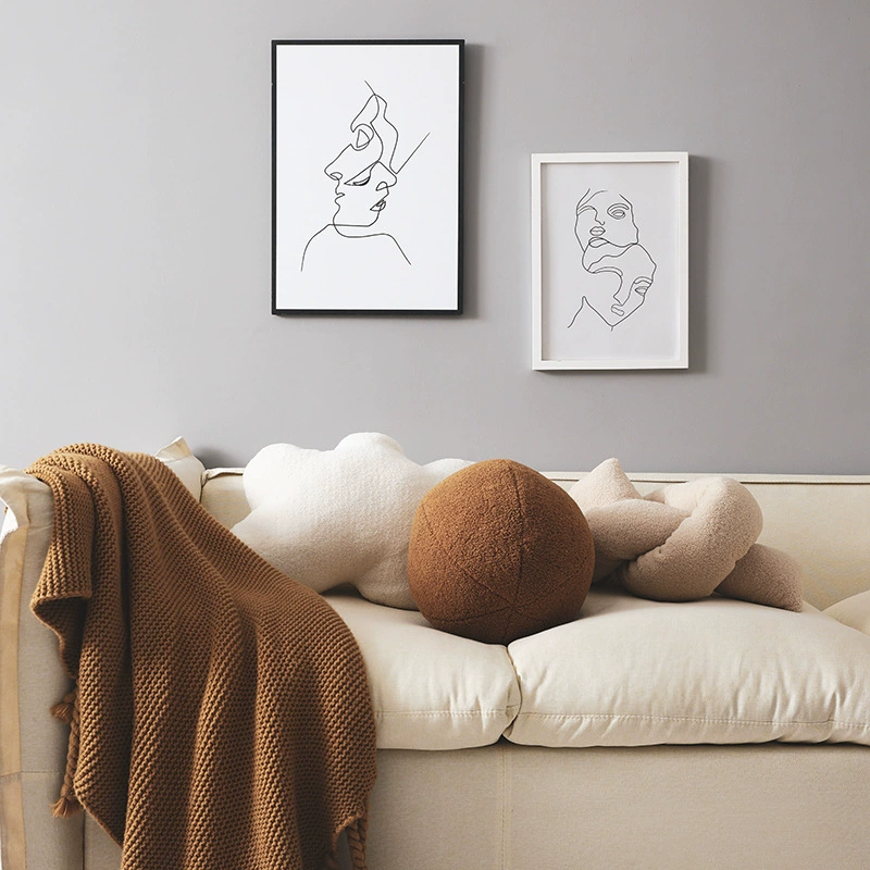 Современный простой нордический Инс подушкой дивана комнаты модели Homestay стиль Инс Белая Подушка шарика живущей комнаты