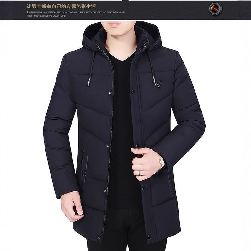 Winter Thickened and Oversized Casual Cotton Coat for Middle-Aged and Elderly Men, Warm and Thickened Jacket for Dad