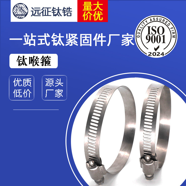 厂家现货 11-20钛喉箍 纯钛TA2 钛板式卡箍抱箍 钛紧固件厂家