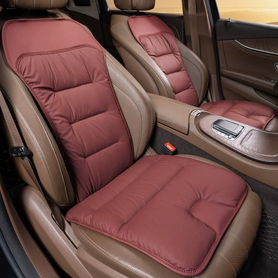 Seat cushion, seat cover – Nappa Leather Car Seat Cushion, Universal - volcanic-red-single-back-cushion