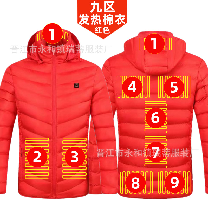 Chaqueta Térmica Acolchada de 4 Controles de Poliéster para Mantenerse Caliente en Invierno
