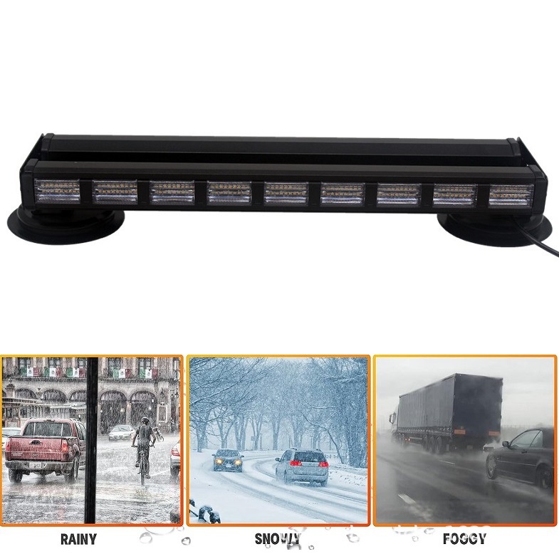162Led Double Row Color Changing Strobe Light 360 ° Surrounding Light, Engineering Vehicle Warning Light, Ceiling Bar Light, Magnet Type