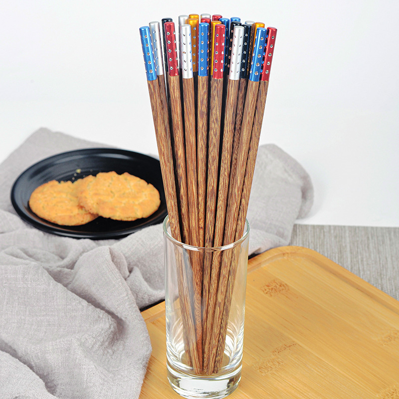 Chopsticks chopsticks wings, red sandless wood chopsticks, one person, one person, one-piece chopstick, full of star, 5 color lacquer, no wax solid wood chopsticks