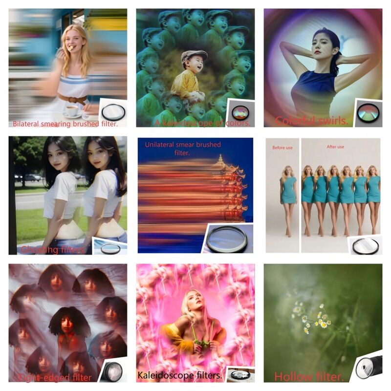 Handheld Prism Kaleidoscope Ghosting Linear Special Effects Filter Photography Video Slr Camera Lens Accessories