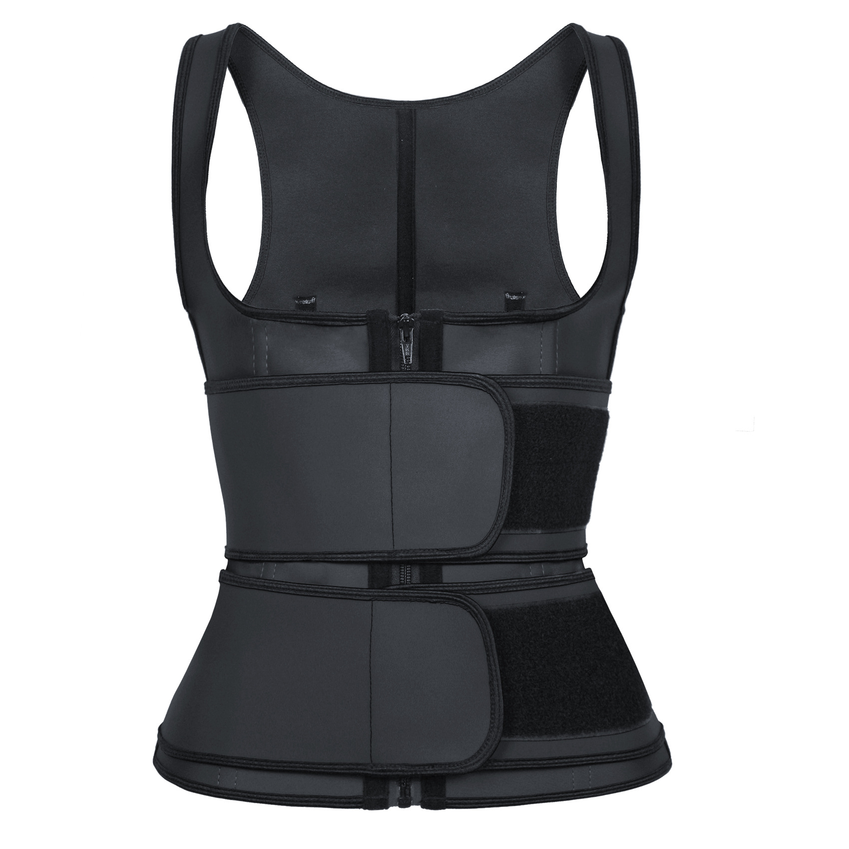 latex corset double waist wide strap ves...