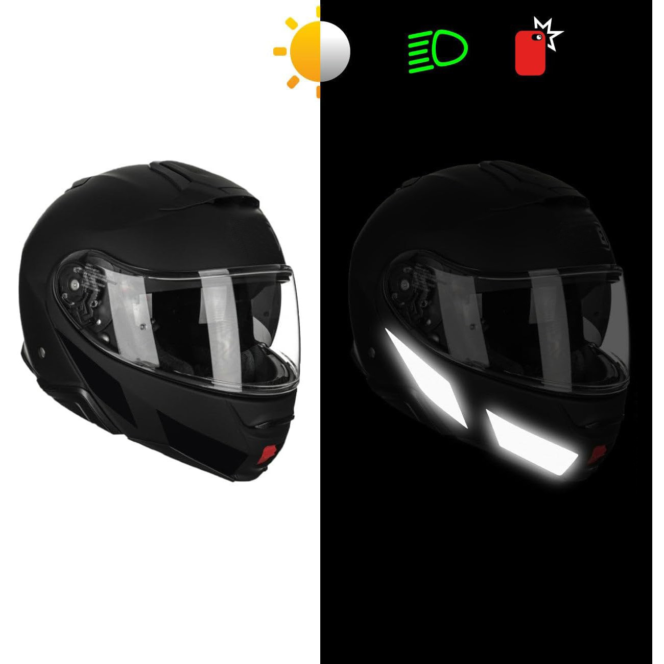 Amazon casco de motocicleta pegatinas de advertencia reflectantes comercio exterior pegatinas de automóviles de bicicletas reflectantes fuertes