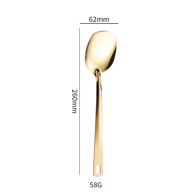 ステンレスキッチン用品6点セット、フライ用スパチュラ、フライ用スパチュラ、スープシェル、スープ排水、野菜スプーン排水、軽量ステンレスキッチン用品6点セット|undefined