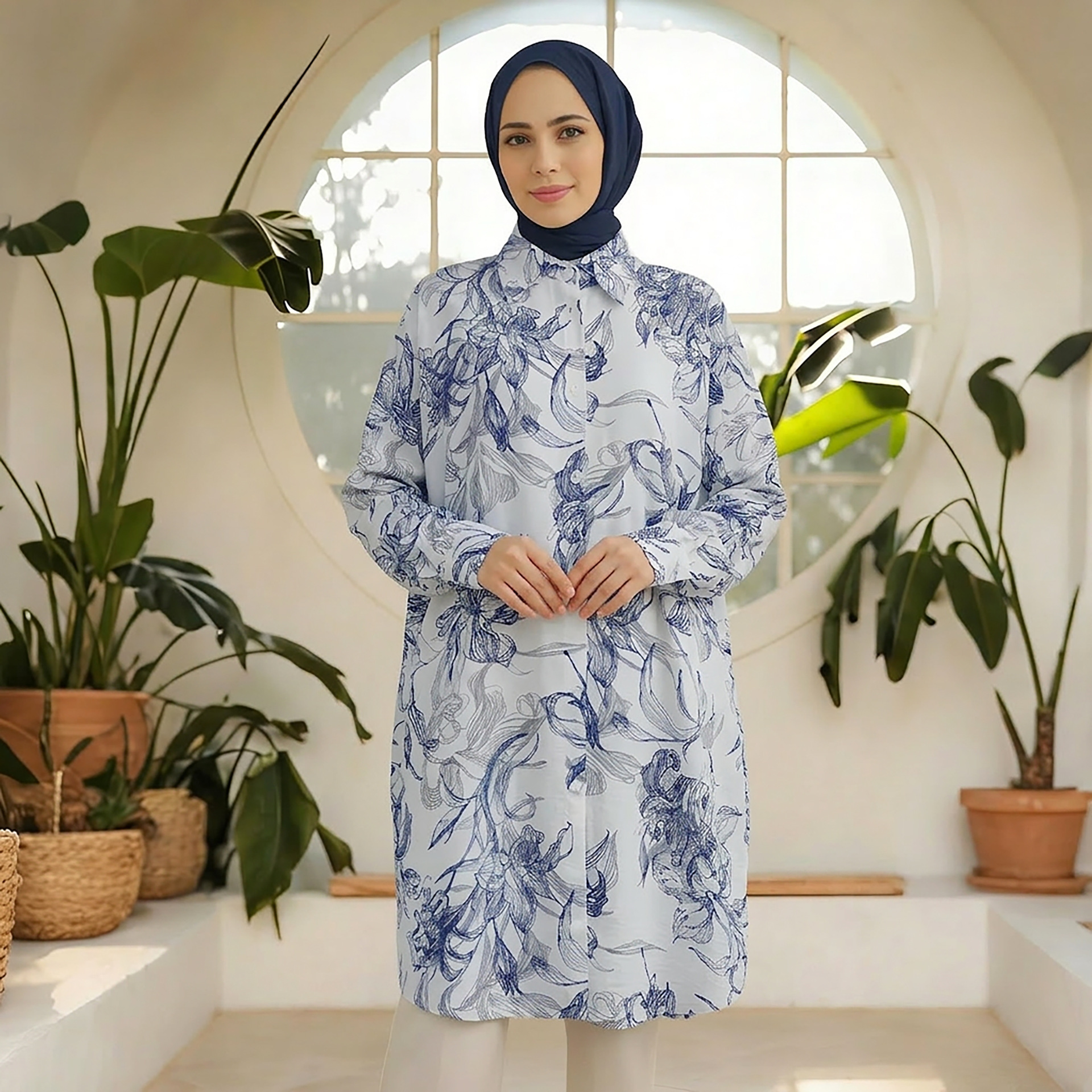 Women's Multicolor Printed Shirt Casual Plus Size Spring Summer_voghion.com