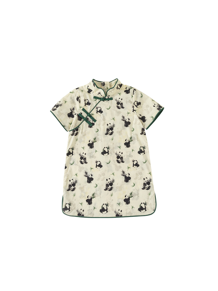 Youbao ropa para niños nuevos productos de verano vestido de bebé femenino falda para niños estampado chino vestido cheongsam retro para niñas