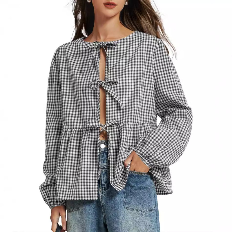 2024 autumn cross-border women's clothing wholesale European and American style loose sweet lace shirt European and American sexy strap