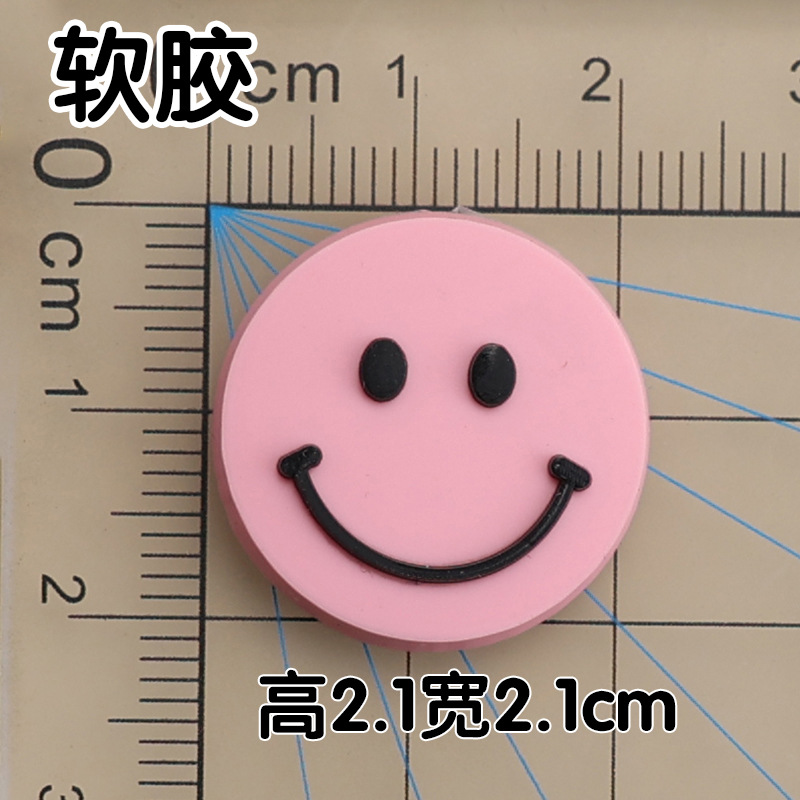 부드러운 접착제 핑크 웃는 얼굴 2.1cm
