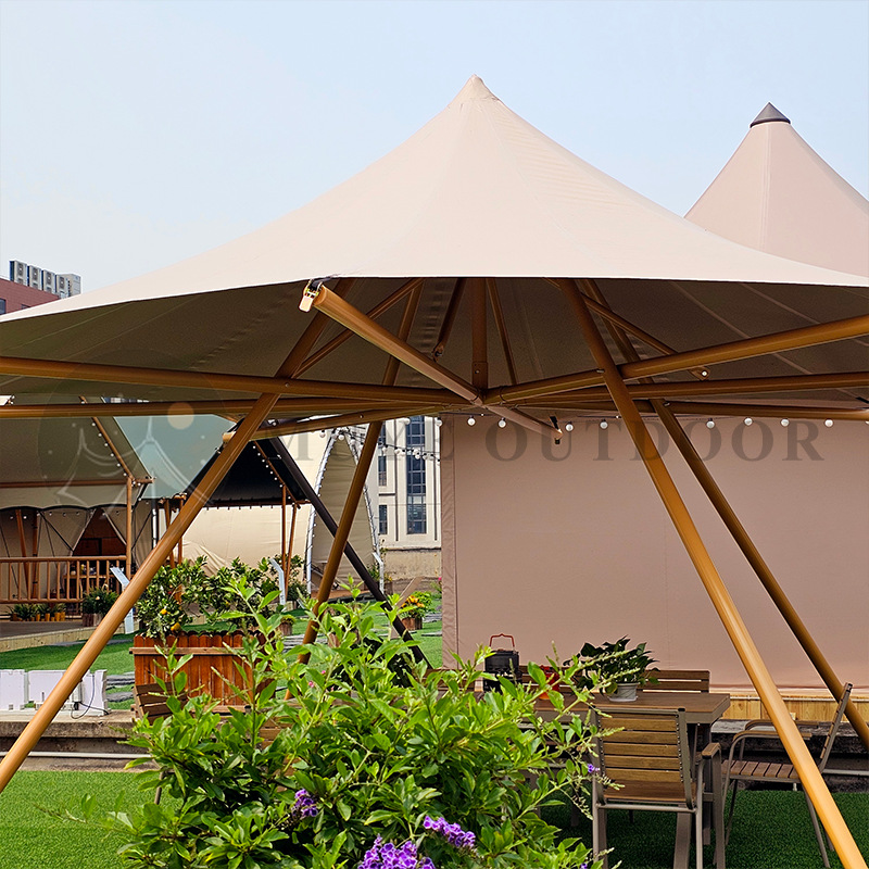 Muye Campamento al aire libre Sombrero de paja grande Carpa de cortina de cielo Área escénica Camping Carpa de comedor Campamento Carpa de celebridades de Internet