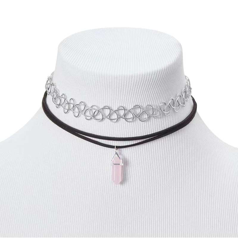 Amazon New Arrival Gold silver Fishing Line Tattoo Necklace EBAY Hot Elastic Jewelry tattoo choker