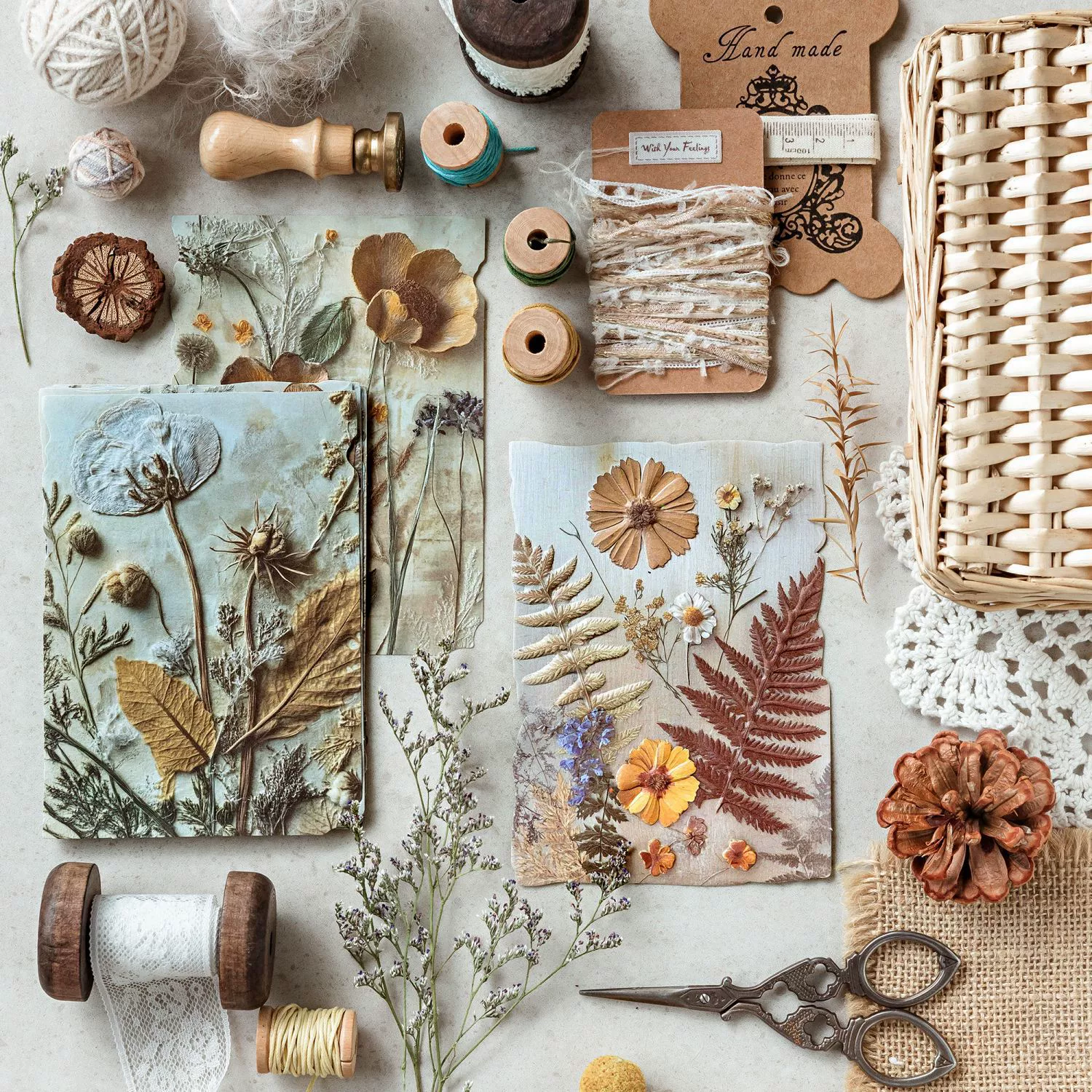 Материал Mo Mo Бумага Цветочная серия любовных писем Ретро-журнал с растениями DIY Декоративная основа 23 листа 6 стилей.