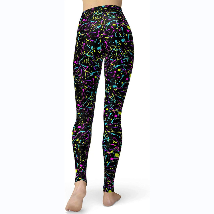 Abbigliamento da donna multicolore stampato slim fit fianchi sollevamento snellente grandi dimensioni corsa yoga fitness leggings_voghion.com