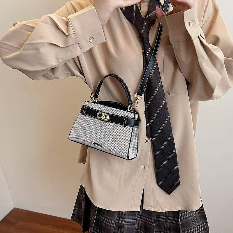 洋气感手拎包包女2025春夏新款简约凯莉包潮流斜挎包个性锁扣女包|undefined