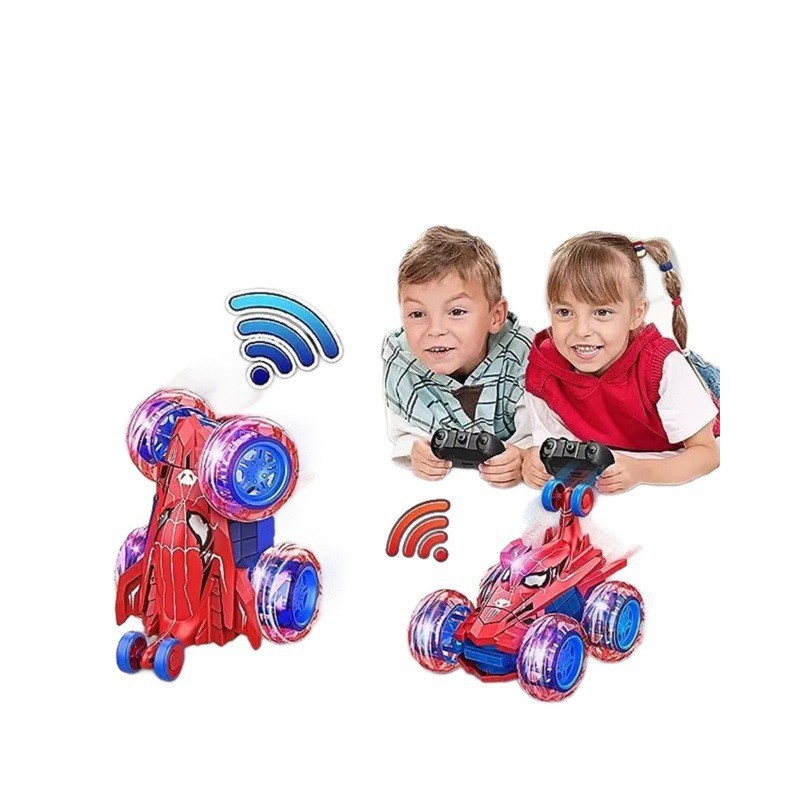 Coche de control remoto infantil transfronterizo Spider 2.4G con luces, camión volquete todoterreno con giro de 360 grados, juguete para niños.
