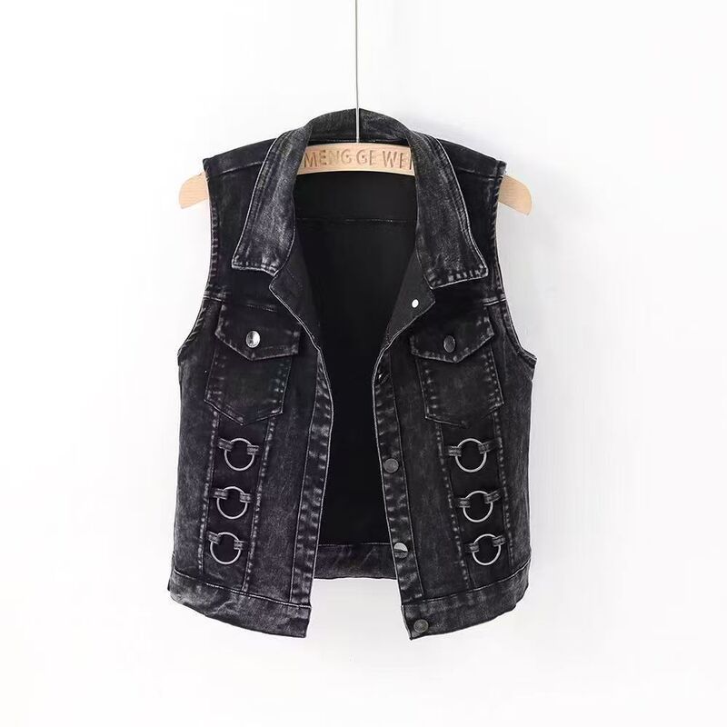 Spring and Autumn New Style Outer Wear, Short Denim Vest, Women's Vest, High-End Vest, Slim Jacket, Top for Women Spring and Autumn New Style Outer Wear, Short Denim Vest, Women's Vest, High-End Vest, Slim Jacket, Top for Women