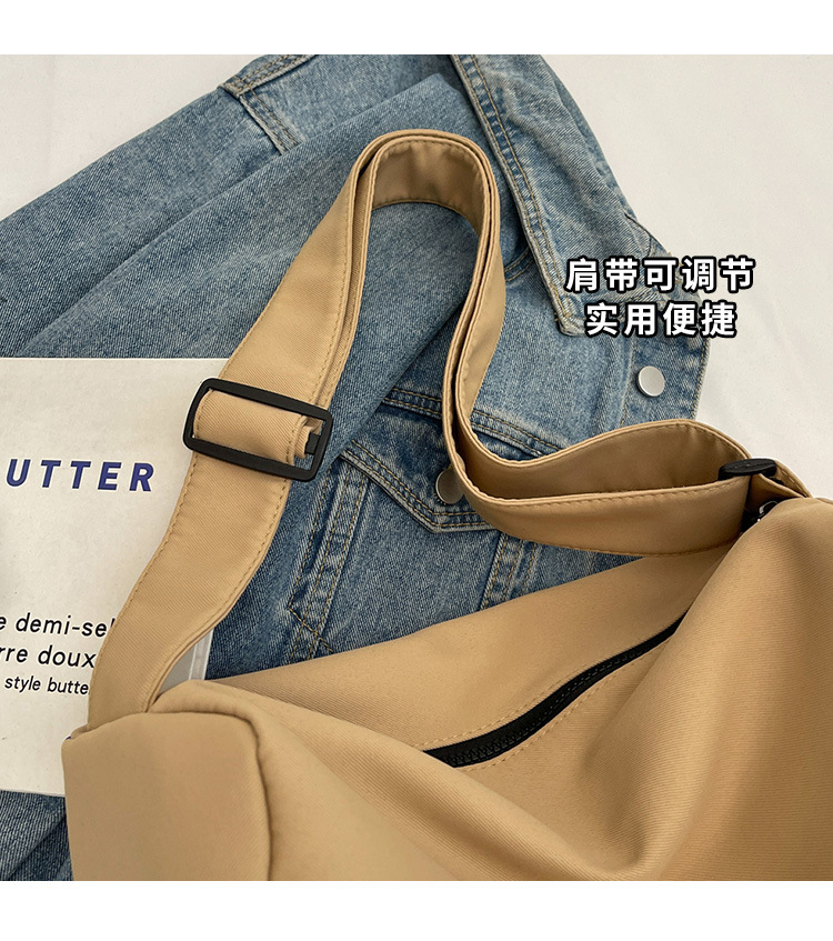 2025 summer new style simple and versatile university student solid color comfortable sports backpack shoulder bag men's lightweight crossbody bag women's