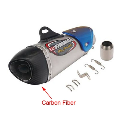 Motorcycle sports car R3: Exhaust pipe - titanium-body-carbon-headband-blue-cover