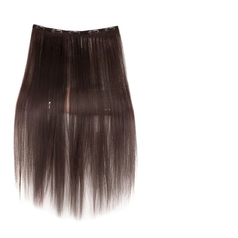 Una pieza de peluca, extracción de cabello superligera y delgada, extensión de cabello floja, extensión de cabello negra larga y recta invisible sin marcas. image 6