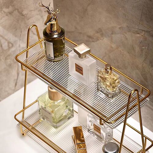 Bathroom storage rack light luxury bathroom washbasin cosmetics storage rack desktop countertop dressing rack