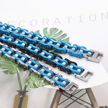 潮流不锈钢高级喷漆机车链单车链手链 个性百搭各色嘻哈风手饰