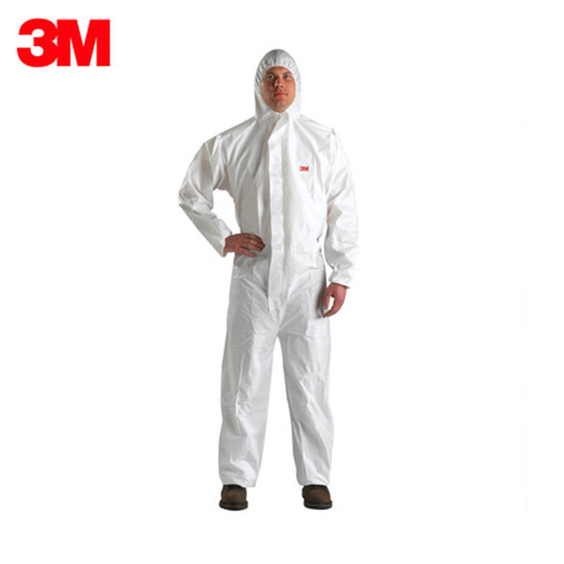 3M 4510 白色带帽连体防护服 防颗粒物防喷溅防防尘服防护服