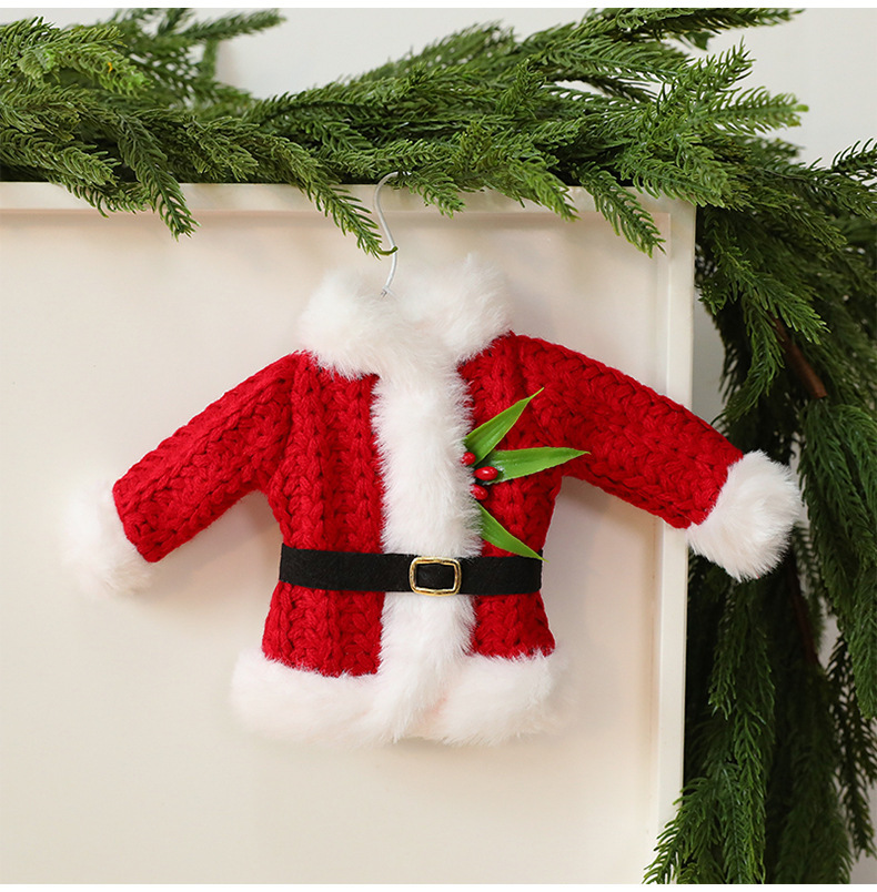 Handmade Knit Santa Claus Ornament – Striped Red & White Christmas Tree Decor, Festive Hanging Decoration For Holiday Home, Mantel & Gifts​_voghion.com