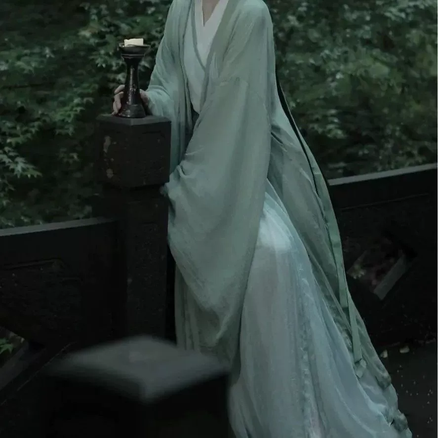 Холодно- и тепло-рукав Hanfu для женщин 2024 новый широкий рукав, сказочная юбка, древний стиль, сказочный свободный костюм