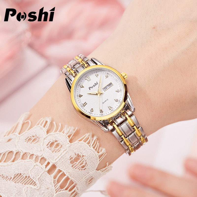 Poshi nuevo calendario impermeable reloj de mujer estudiante coreano moda reloj de cuarzo