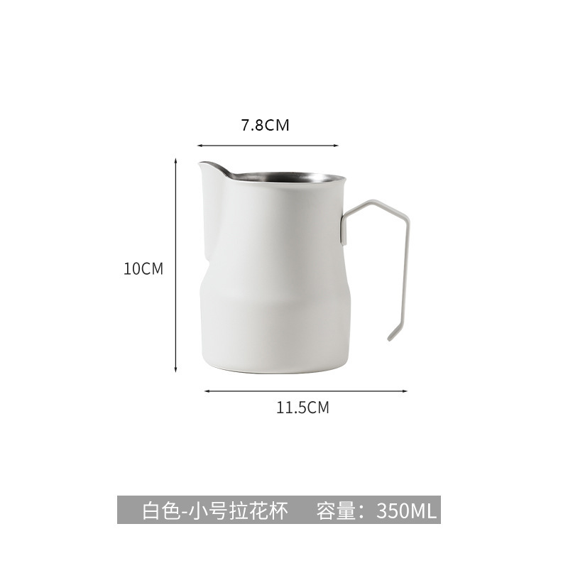メーカーの卸売りのコーヒーの花を引くかめのイタリア式のステンレスの大きい腹の花式のコーヒーはミルクの杯の器具の長い口を打って花の杯を引きます|undefined