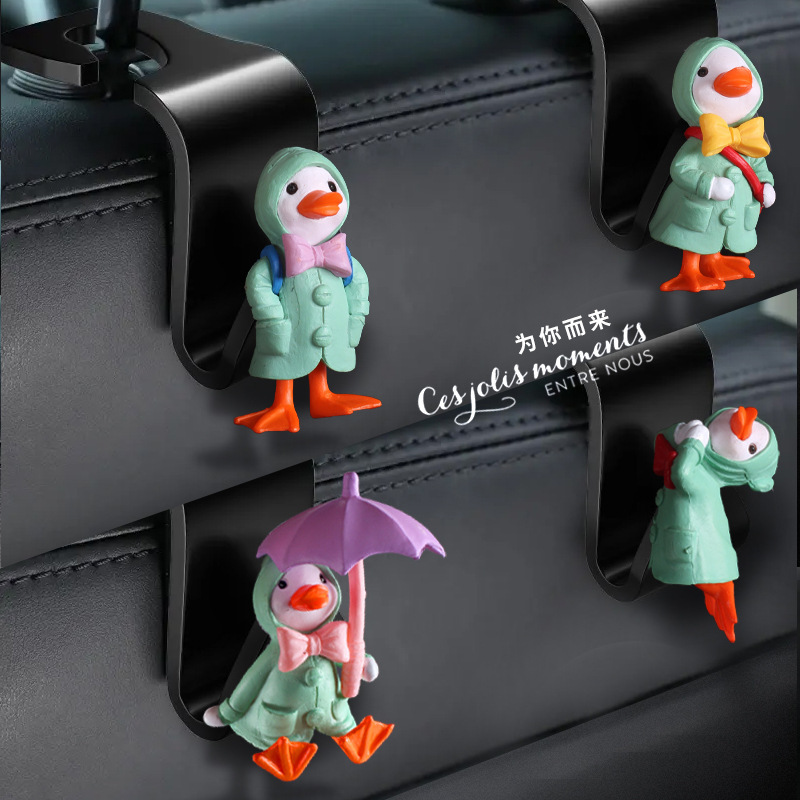 Gancho de automóvil de dibujos animados, asiento trasero de automóvil, gancho multifuncional, creativo, colgante oculto, artículos de chatter