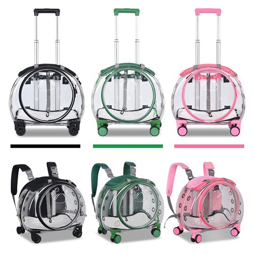 Multifunctional pet airline luggage drop shipping, portable trolley case for cute dogs when going out, multi-purpose portable airline case and cat bag