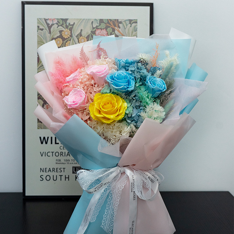 Yunnan Yongsheng ramo de flores al por mayor Rosa creativa flor seca chino Día de San Valentín regalo para novia madre