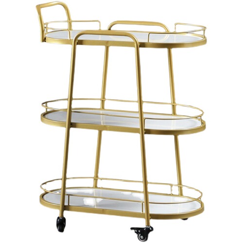 Nordic Mobile Food Truck, Commercial Catering Cart, Beverage Cart, Double- or Triple-Decker Drink Server, Compact Trolley, Home Use for Cakes