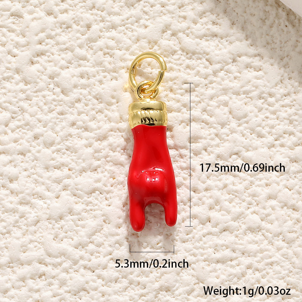 3g Weight Pendant Jewelry Making Type No Chain Chain Material 1 Piece Quantity Daily Occasion Copper Material Hand, Gesture, Antlers Pattern All Seasons Season Unisex Gender Polished Finish Enamel, Plating Design Cute, Vintage Style Style 1 Piece Copper Hand Gesture Antlers Polished Pendant 12