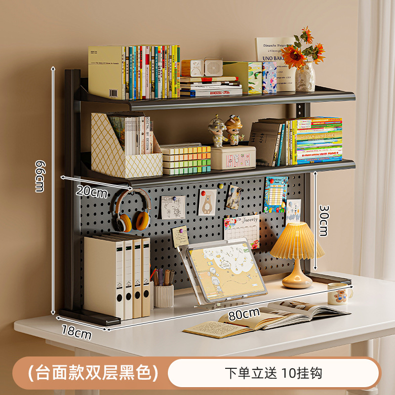 Estante de escritorio estante de escritorio estante de hierro forjado multicapa estante de exhibición para estudiantes