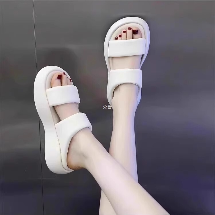 Brand Special Price Genuine Leather Soft-Soled Non-Tiring Slippers for Women Summer 2025 New Outer Wear Thick-Soled Non-Slip Beach Slippers