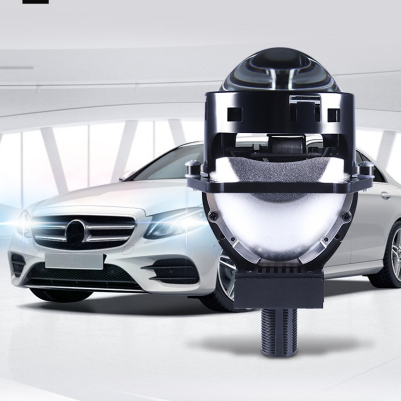 Taza de doble lámpara del automóvil faro LED 55W 3 pulgadas ojo de pez luz no destructiva doble lente de luz H4 H7 luz láser de alta potencia