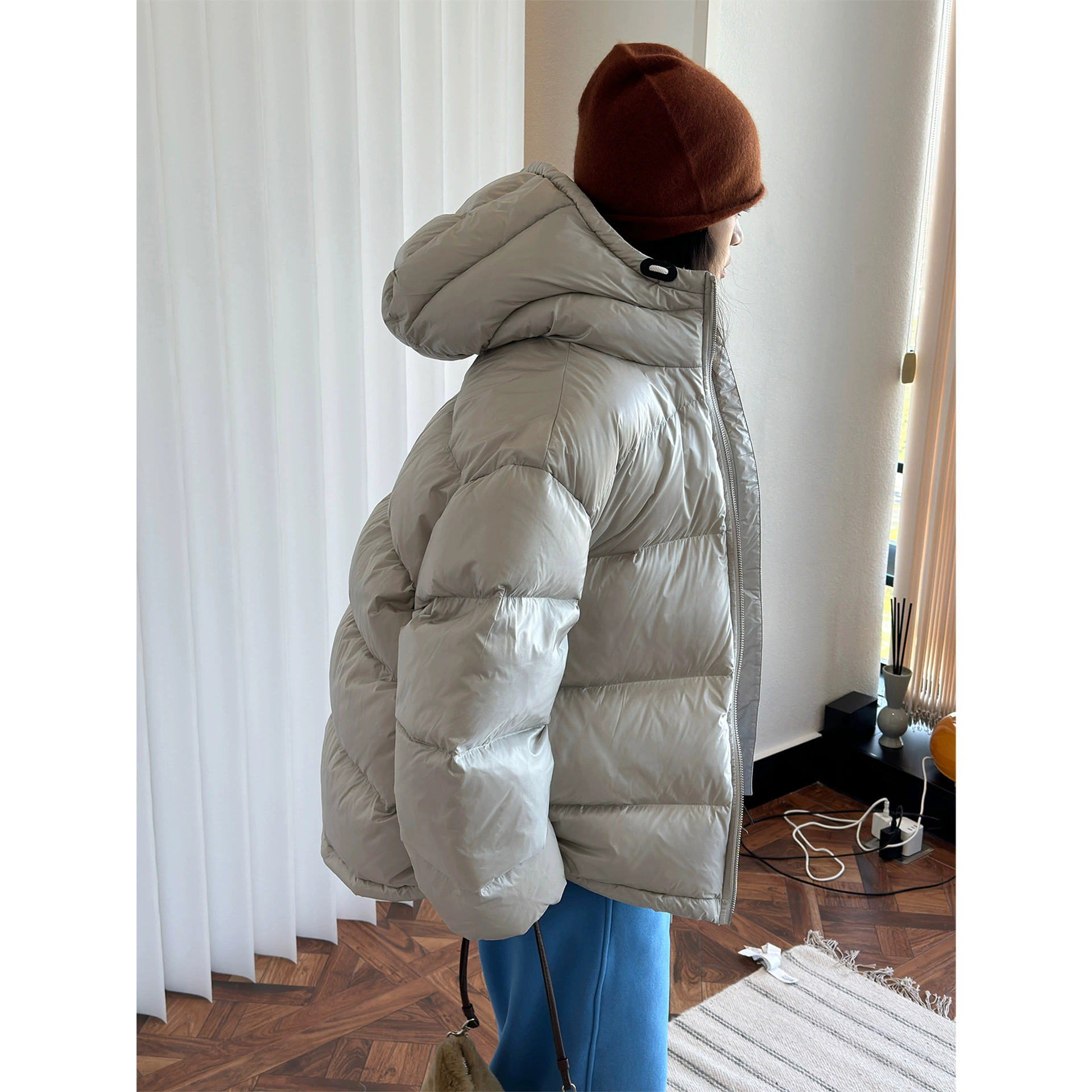 Одежда, зимняя новая модная куртка в корейском стиле из белого утиного пуха 90, пушистая теплая куртка свободного силуэта для женщин