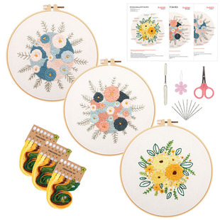 Spring Flower Original DIY Handmade Embroidery Material Bag Fabric European Flower Needle Kit Cross-border Hot Sale
