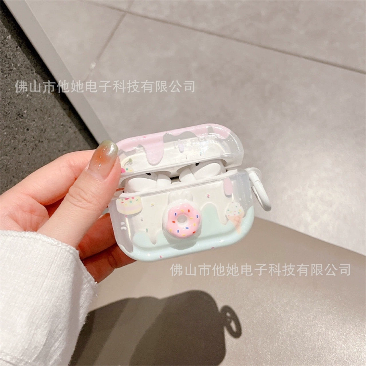 Apple, cute three dimensional compatible donut, protective case, iPhone2, wireless headphones, 3/4, bluetooth