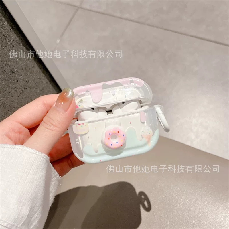Apple, cute three dimensional compatible donut, protective case, iPhone2, wireless headphones, 3/4, bluetooth