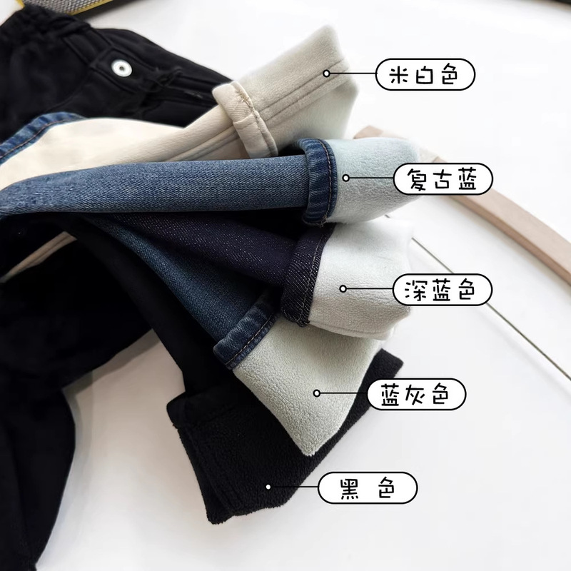 Shanghai Dan Nong Flagship Store/French Baguette Pants! Fleece-Lined Soft Denim Narrow-Fit Cropped Trendy Cigarette Pants G102816 Shanghai Dan Nong Flagship Store/French Baguette Pants! Fleece-Lined Soft Denim Narrow-Fit Cropped Trendy Cigarette Pants G102816