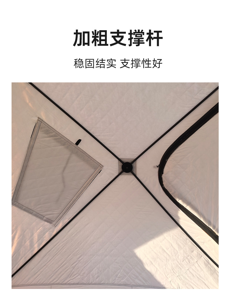1-2 Person Flip Over Ice Fishing Shanty Thick Thermal Insulated Ice Fishing Tent Wind Resistant Portable Ice Shelter for Hardwater Fishing
